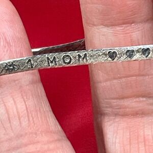 Sterling Silver 925 No 1 Mom Made In Italy Herringbone Bracelet
